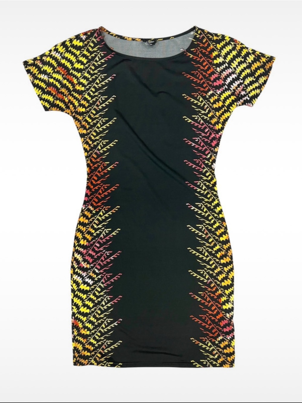 Vintage Y2K Bebe Botanical Floral Dolman Sleeve Bodycon Dress